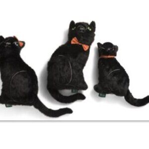 🎃 Halloween HUMANE SOCIETY 3pc Black Cat Family Shaped Pillow Set